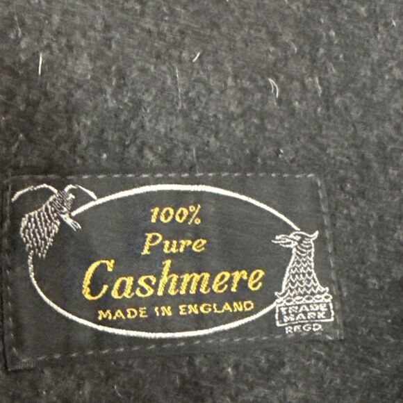 (T7) Bullock Jones Men's Vintage 100% Cashmere Grey Coat, Size 46 R, Long - Picture 7 of 15